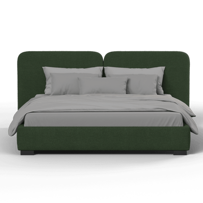 Lit double rembourré Chloé en tissu tissé doux