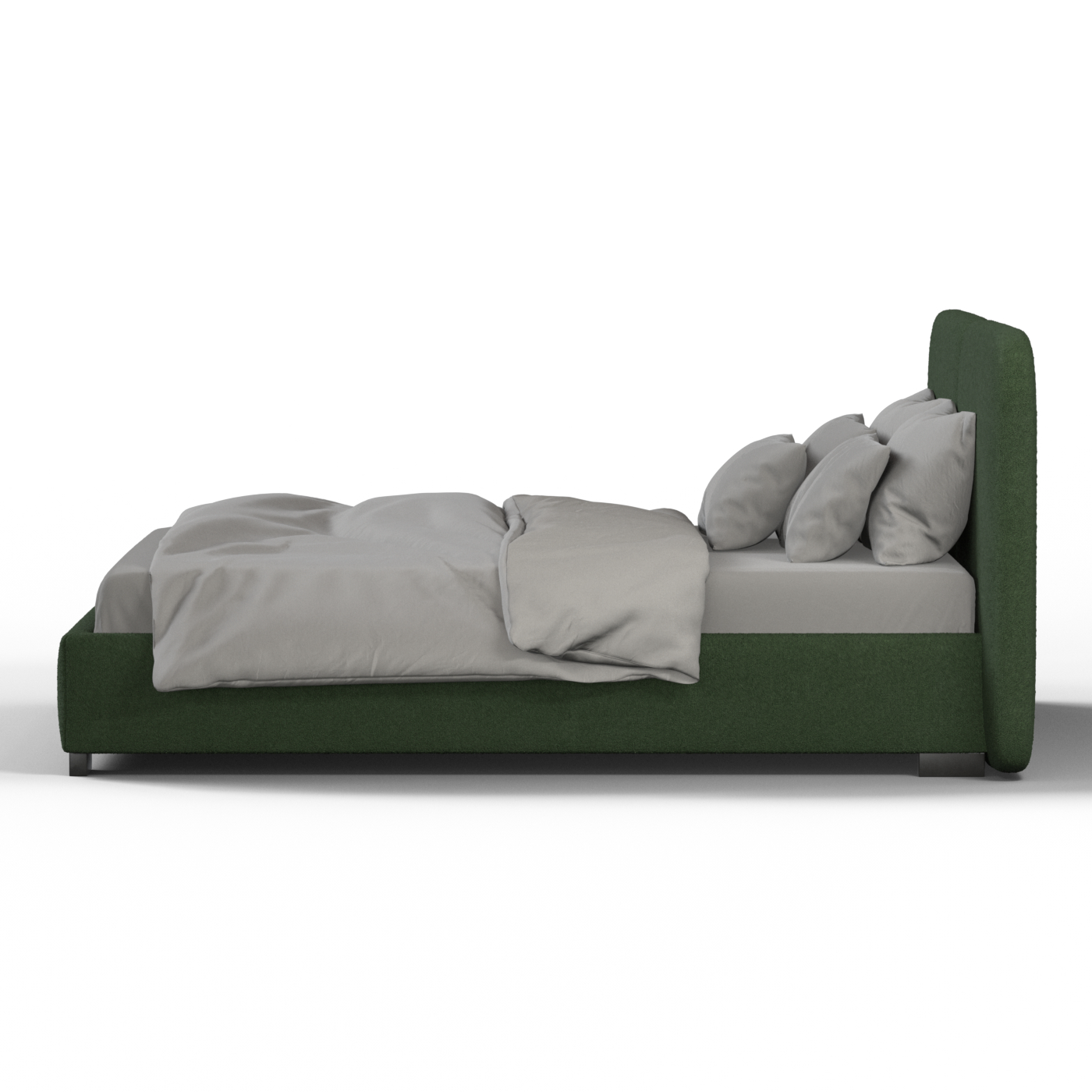 Lit double rembourré Chloé en tissu tissé doux