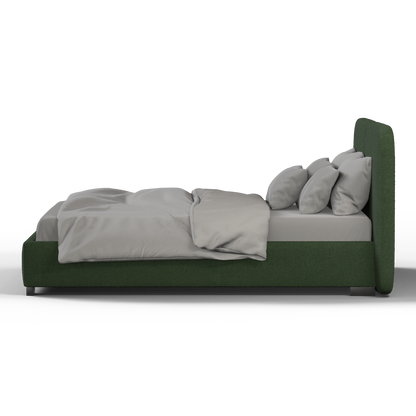Lit double rembourré Chloé en tissu tissé doux