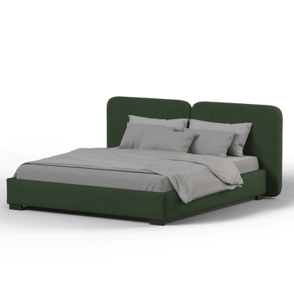 Lit double rembourré Chloé en tissu tissé doux