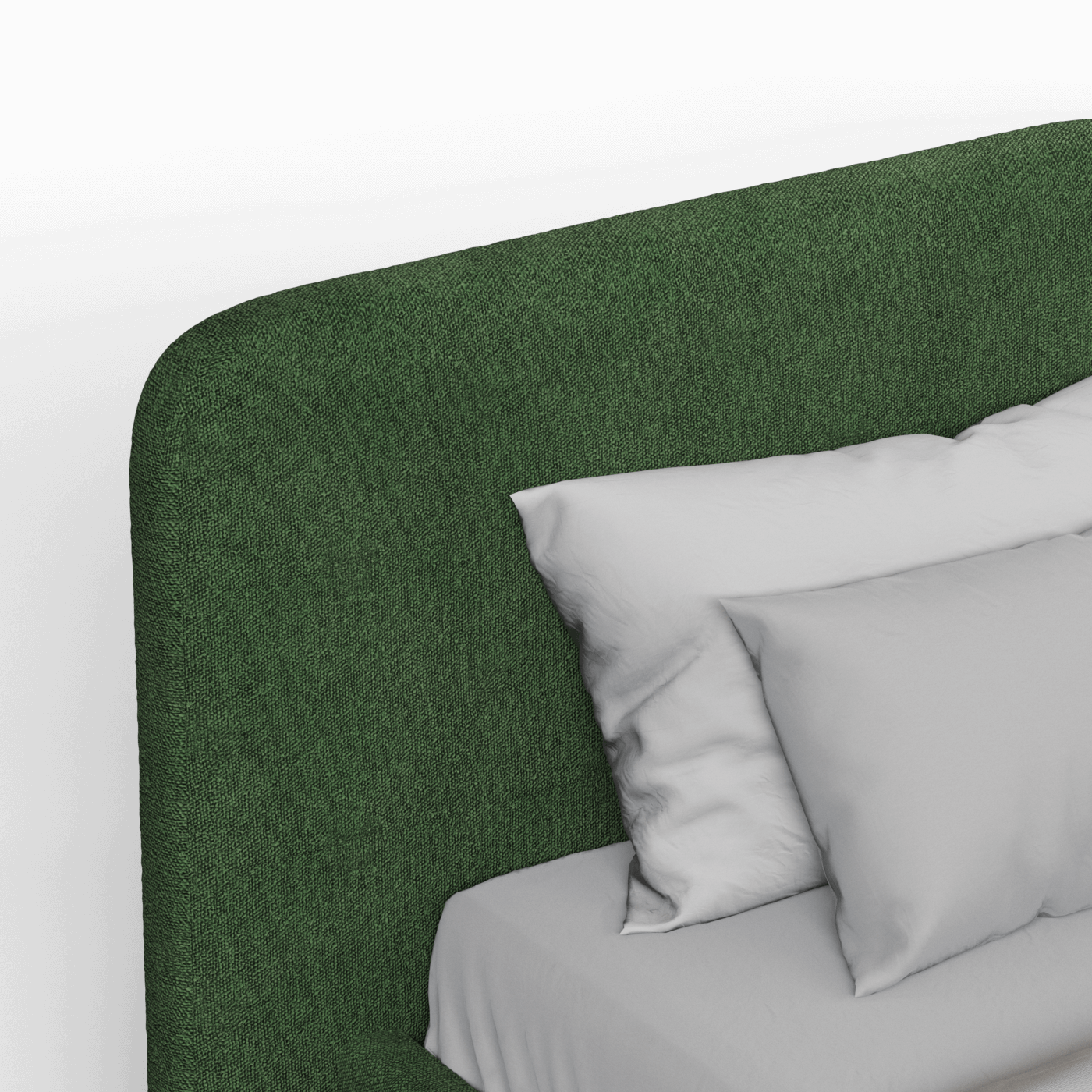 Lit double rembourré Chloé en tissu tissé doux