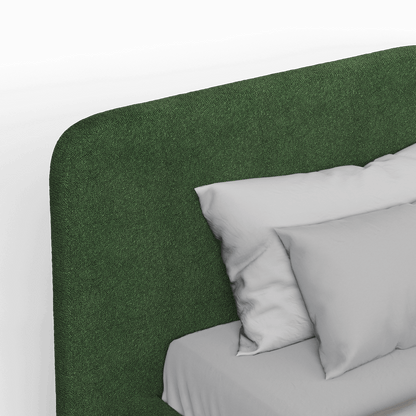 Lit double rembourré Chloé en tissu tissé doux
