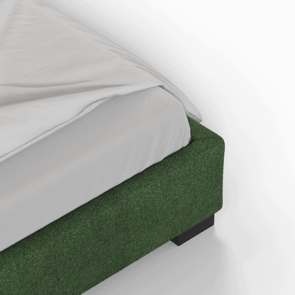 Lit double rembourré Chloé en tissu tissé doux