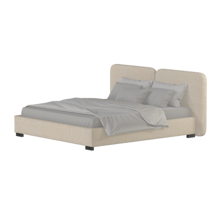 Chloe Upholstered Double Bed in Soft Woven Fabric