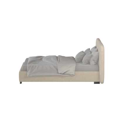 Chloe Upholstered Double Bed in Soft Woven Fabric
