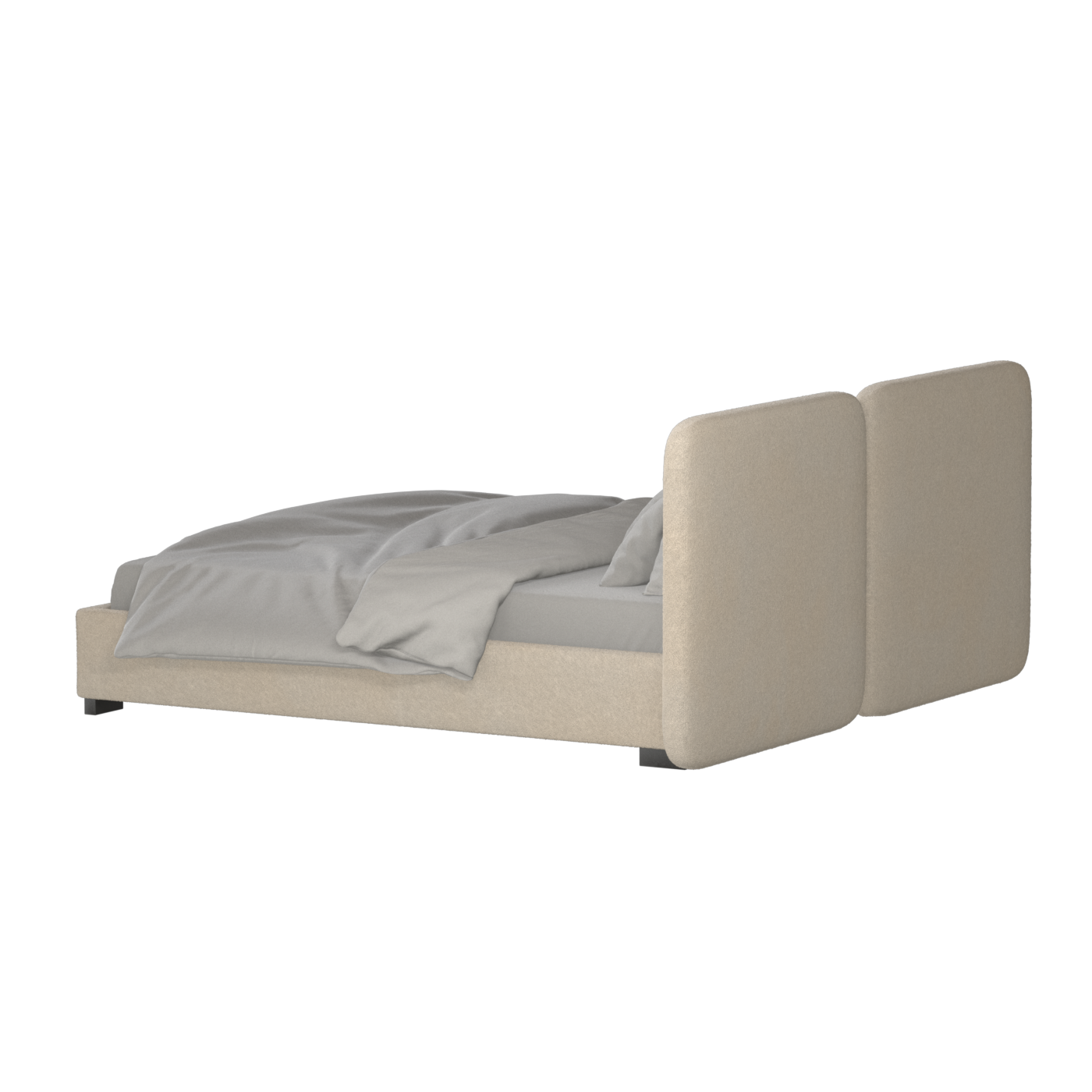Chloe Upholstered Double Bed in Soft Woven Fabric