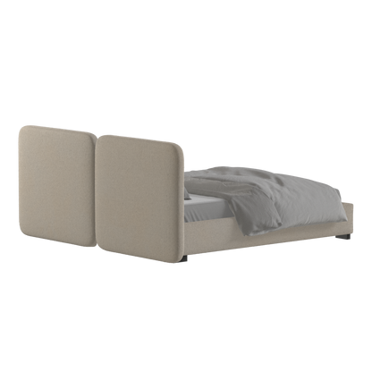 Chloe Upholstered Double Bed in Soft Woven Fabric