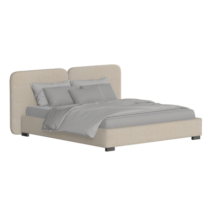 Chloe Upholstered Double Bed in Soft Woven Fabric