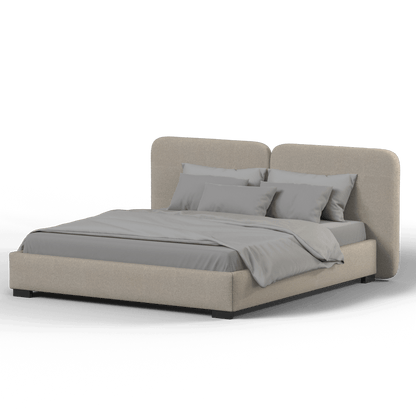 Chloe Upholstered Double Bed in Soft Woven Fabric