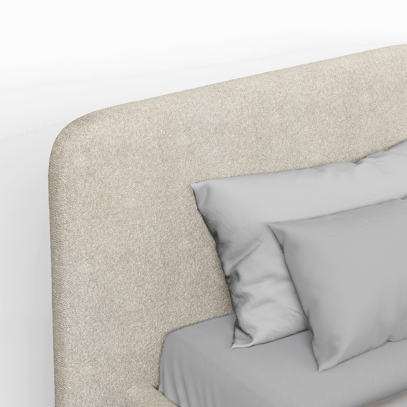 Chloe Upholstered Double Bed in Soft Woven Fabric