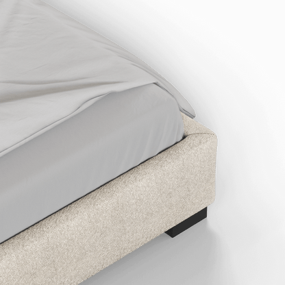 Chloe Upholstered Double Bed in Soft Woven Fabric