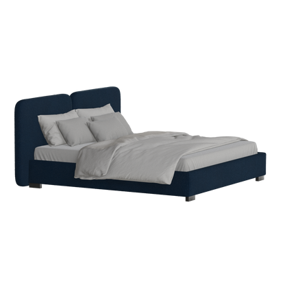 Chloe Upholstered Double Bed in Soft Woven Fabric