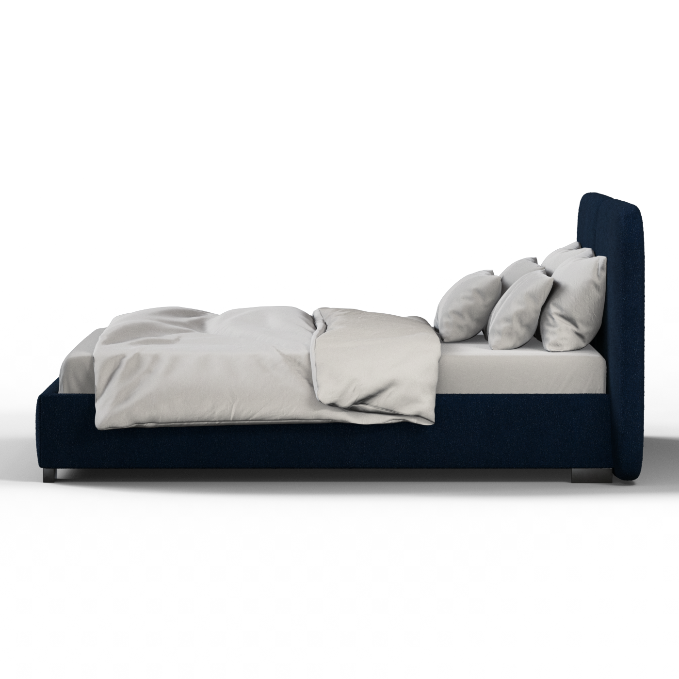 Chloe Upholstered Double Bed in Soft Woven Fabric