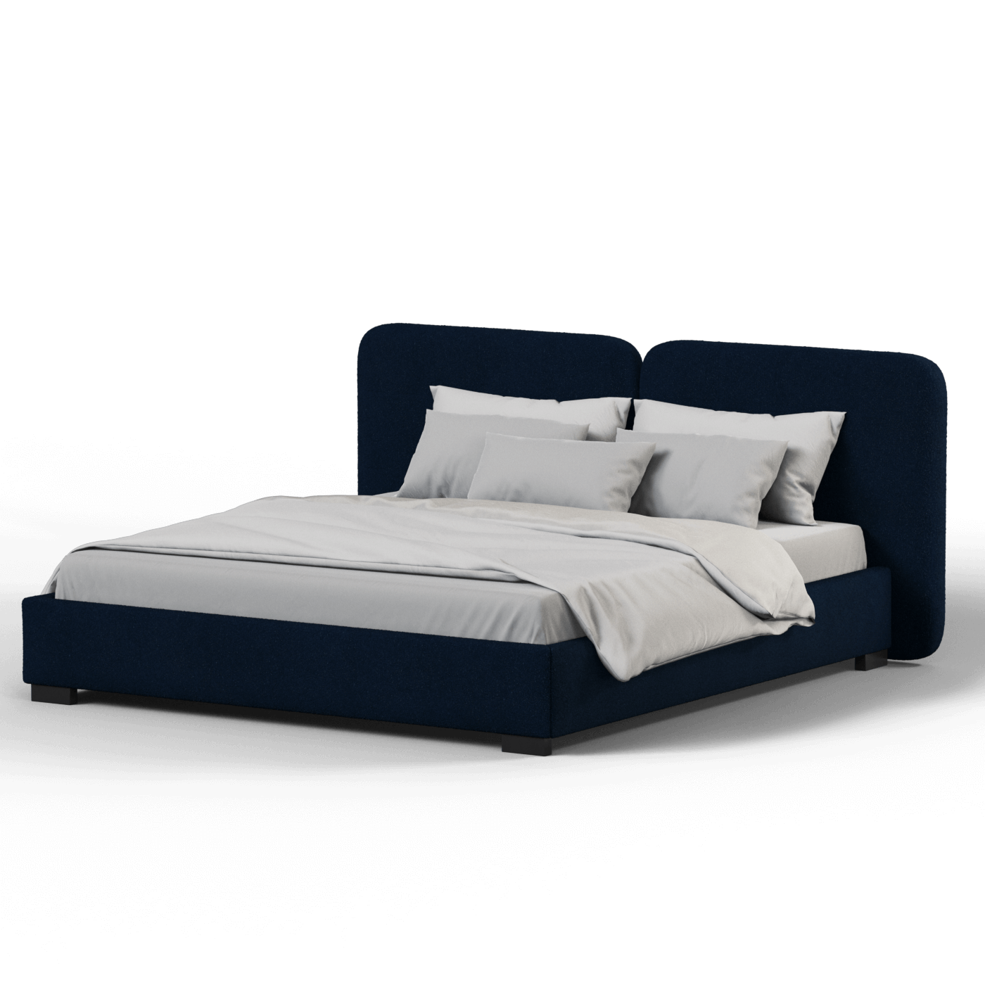 Chloe Upholstered Double Bed in Soft Woven Fabric