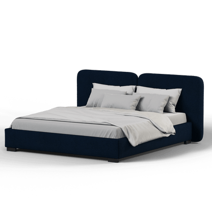 Chloe Upholstered Double Bed in Soft Woven Fabric