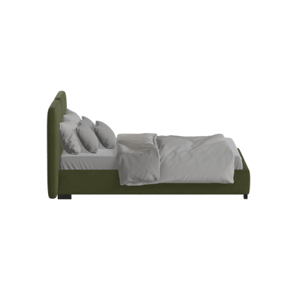 Chloe Upholstered Double Bed in Soft Woven Fabric