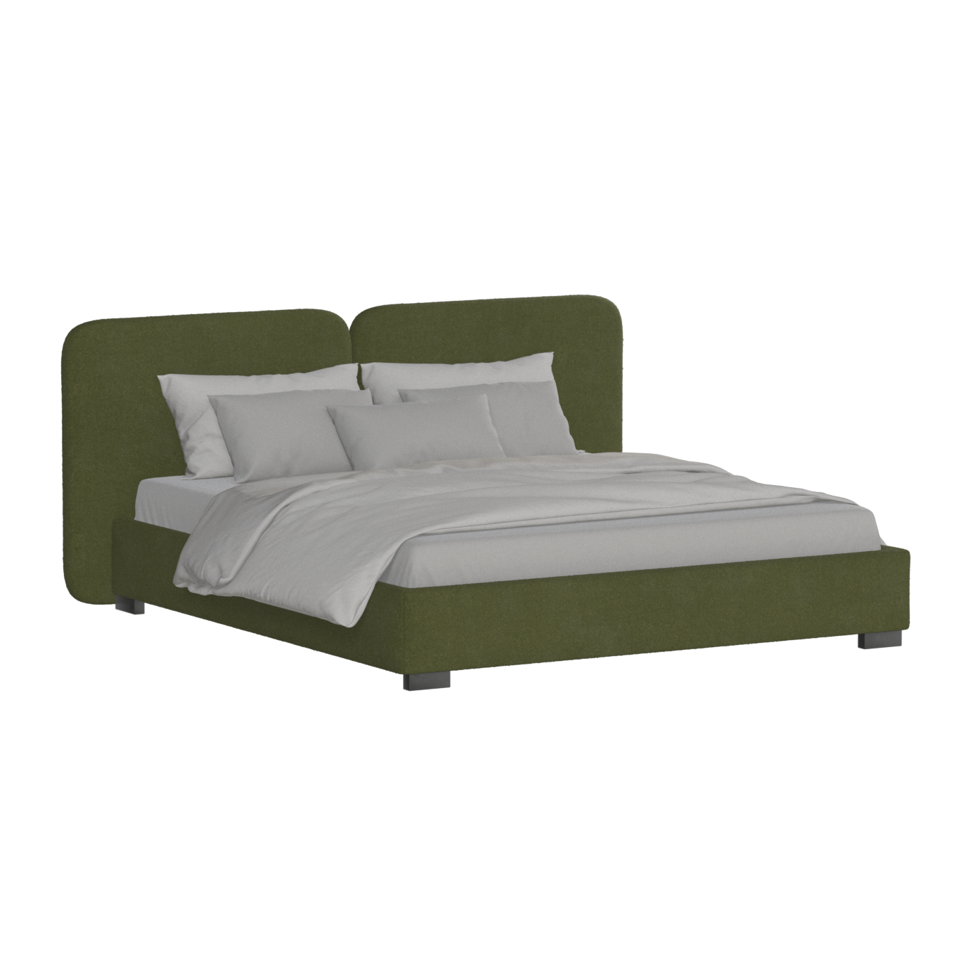 Chloe Upholstered Double Bed in Soft Woven Fabric