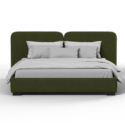 Chloe Upholstered Double Bed in Soft Woven Fabric