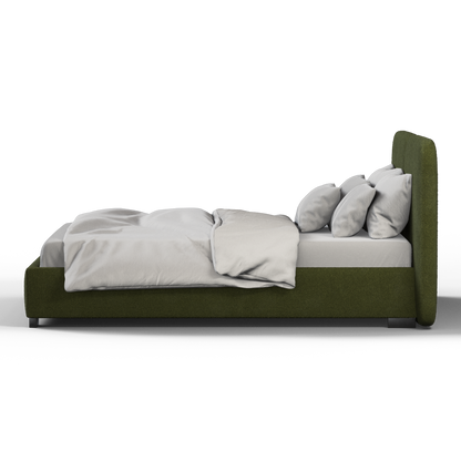 Chloe Upholstered Double Bed in Soft Woven Fabric