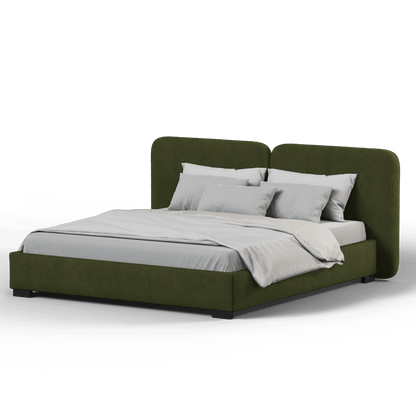 Chloe Upholstered Double Bed in Soft Woven Fabric