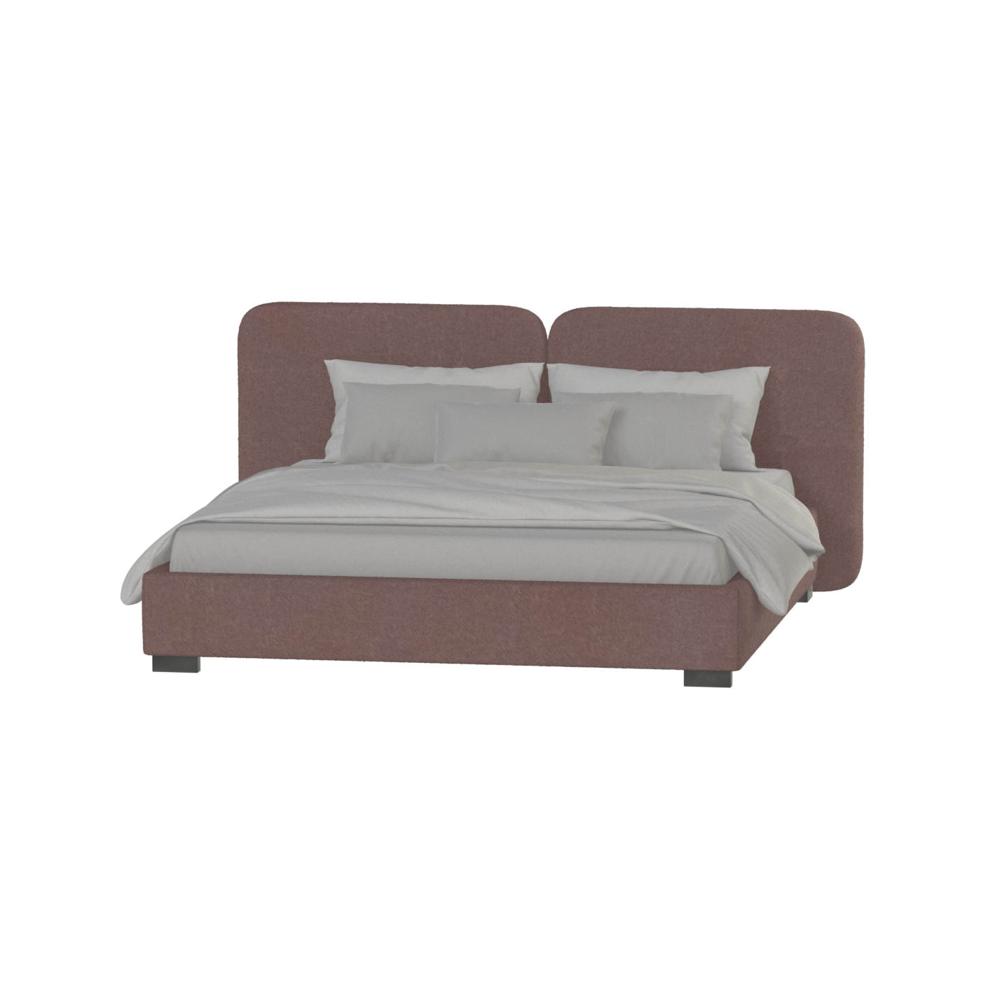 Lit double rembourré Chloé en tissu tissé doux