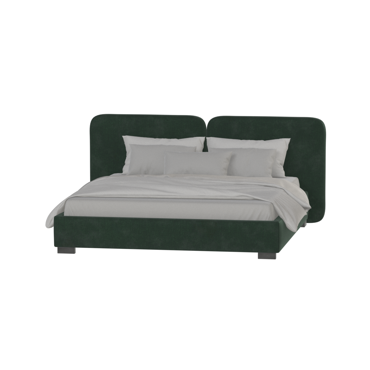 Lit double rembourré Chloé en tissu tissé doux
