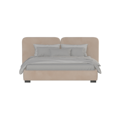 Lit double rembourré Chloé en tissu tissé doux