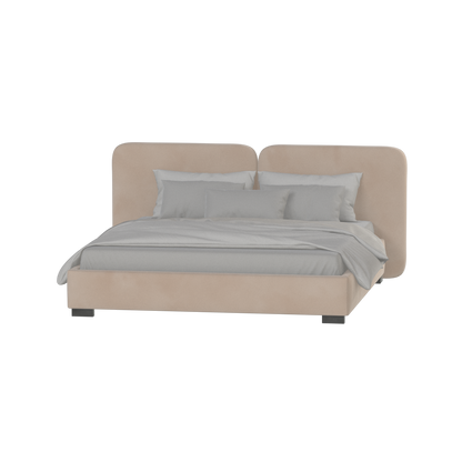 Lit double rembourré Chloé en tissu tissé doux