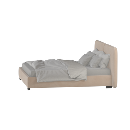 Lit double rembourré Chloé en tissu tissé doux