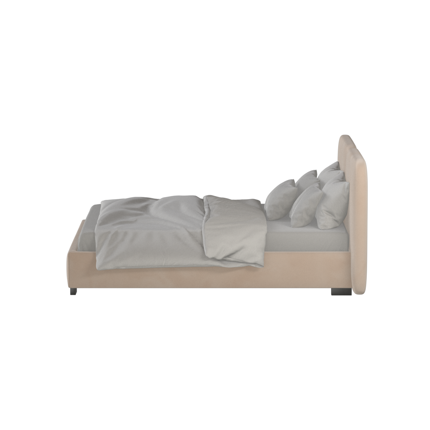 Lit double rembourré Chloé en tissu tissé doux