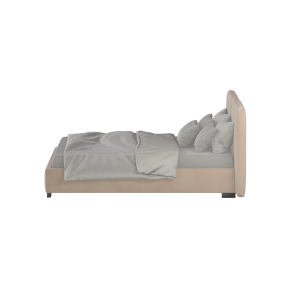 Lit double rembourré Chloé en tissu tissé doux