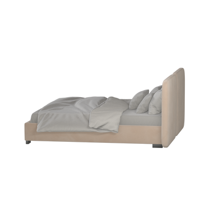 Lit double rembourré Chloé en tissu tissé doux