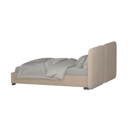 Lit double rembourré Chloé en tissu tissé doux