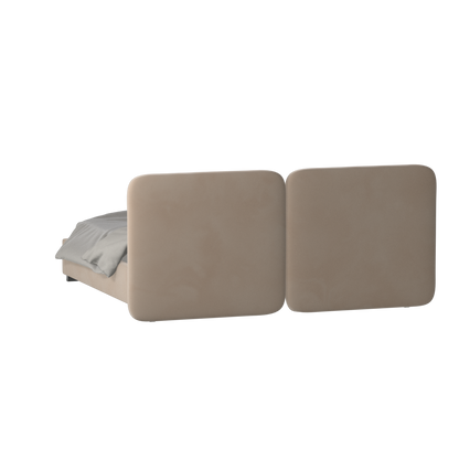 Lit double rembourré Chloé en tissu tissé doux