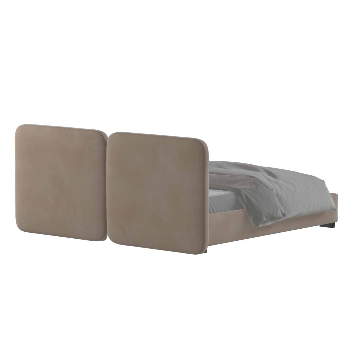 Lit double rembourré Chloé en tissu tissé doux