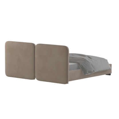 Lit double rembourré Chloé en tissu tissé doux