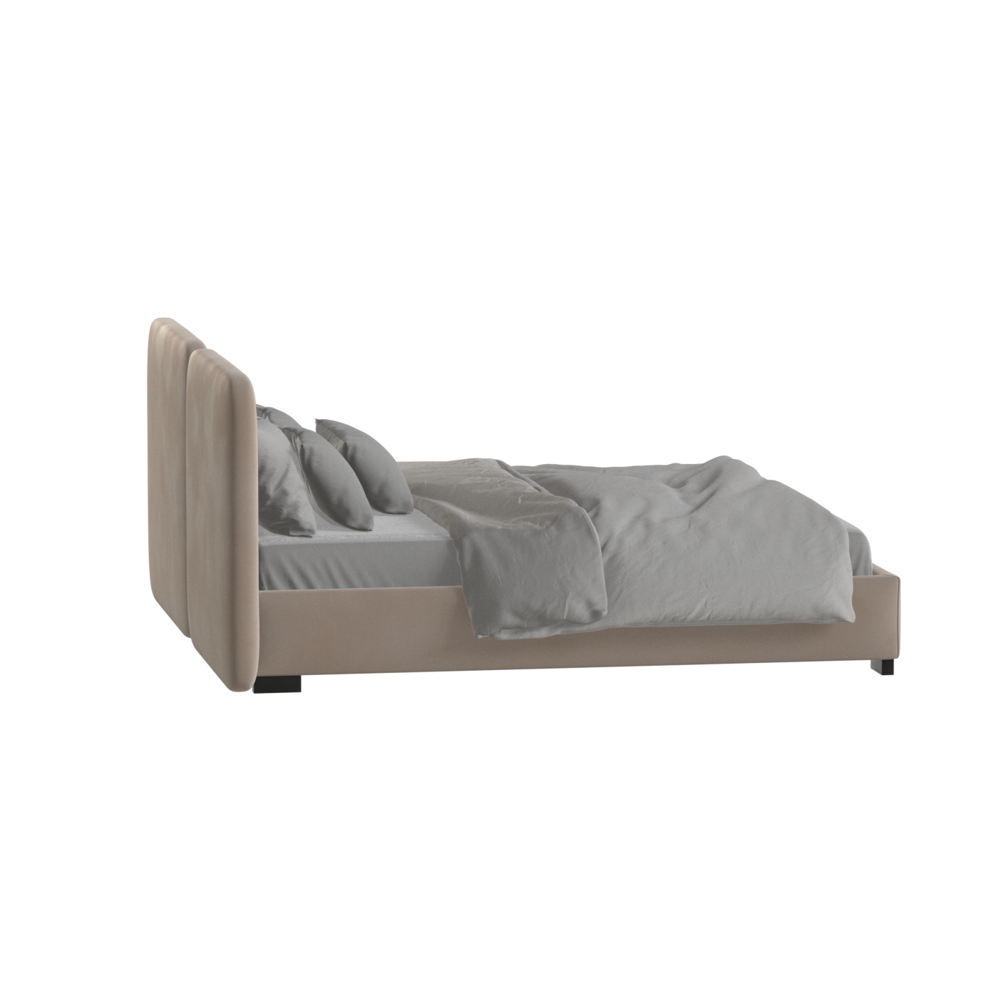 Lit double rembourré Chloé en tissu tissé doux
