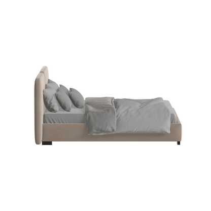 Lit double rembourré Chloé en tissu tissé doux