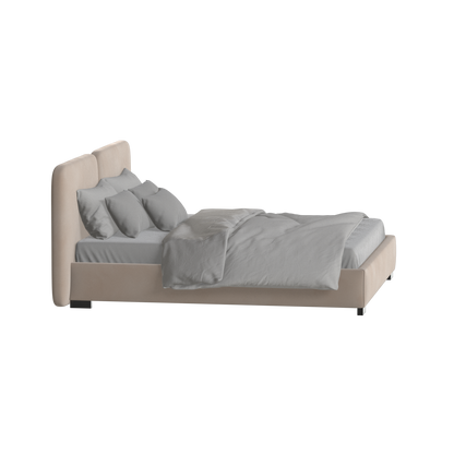 Lit double rembourré Chloé en tissu tissé doux