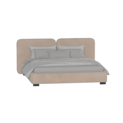 Lit double rembourré Chloé en tissu tissé doux