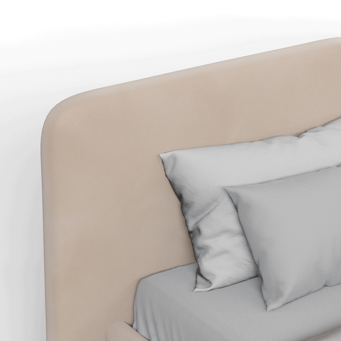 Lit double rembourré Chloé en tissu tissé doux