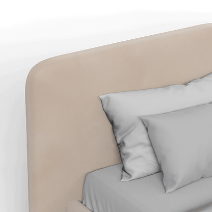 Lit double rembourré Chloé en tissu tissé doux