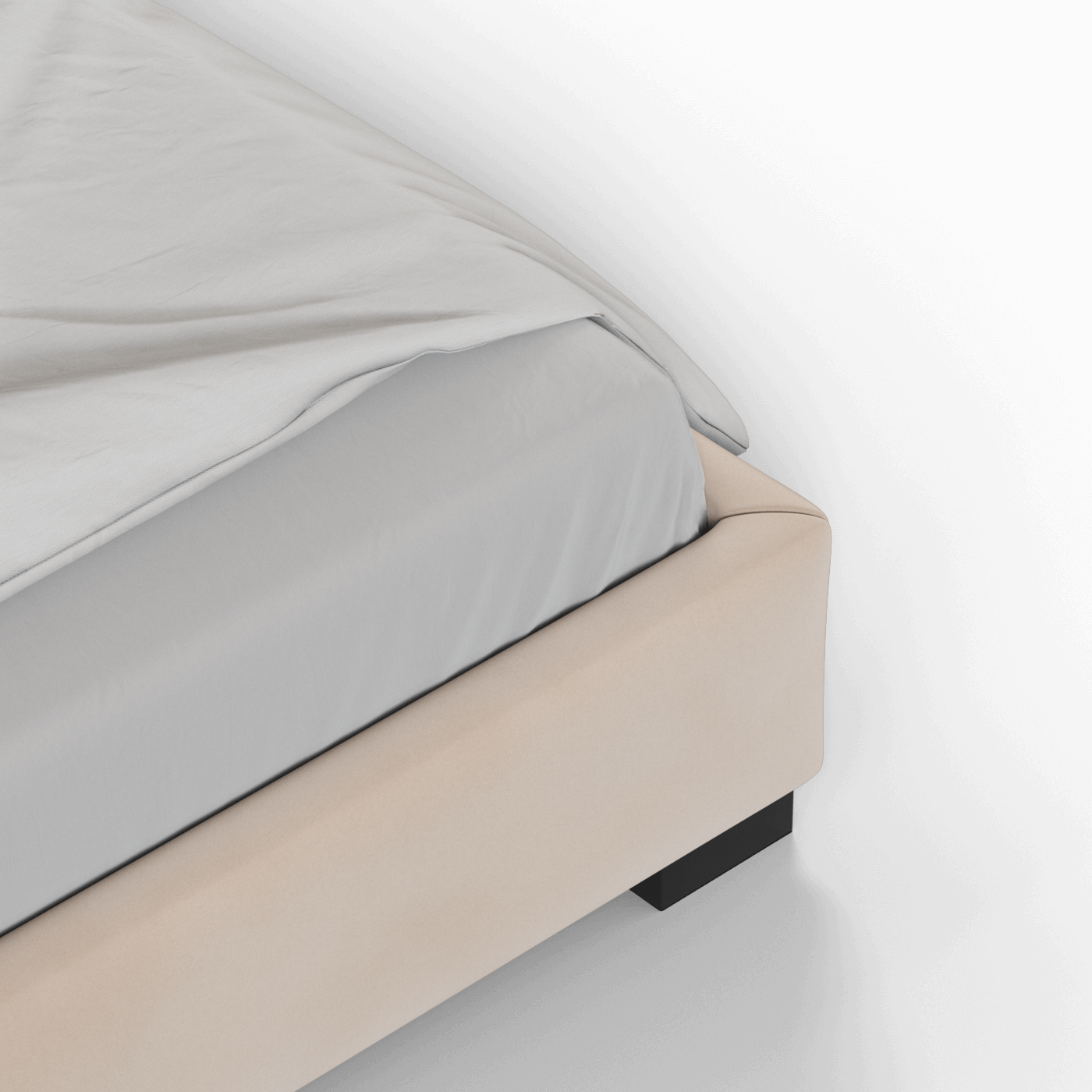 Lit double rembourré Chloé en tissu tissé doux