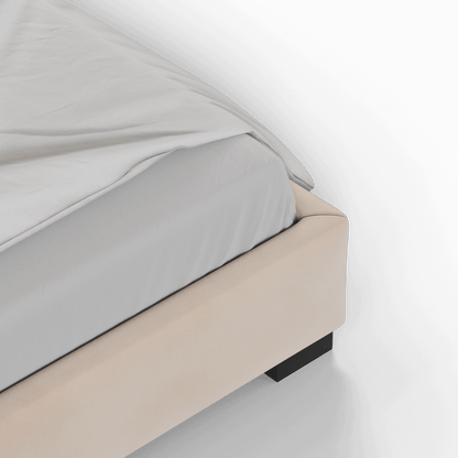 Lit double rembourré Chloé en tissu tissé doux