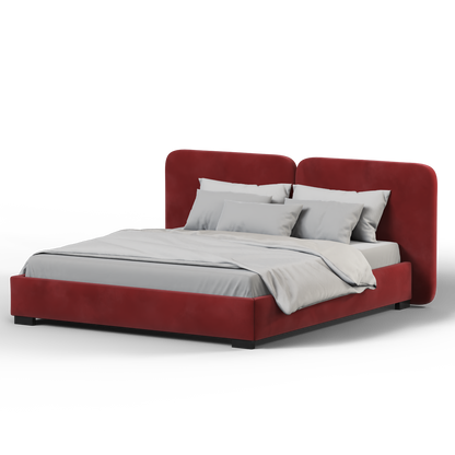 Chloe Upholstered Double Bed in Soft Woven Fabric