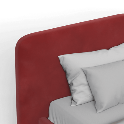 Chloe Upholstered Double Bed in Soft Woven Fabric