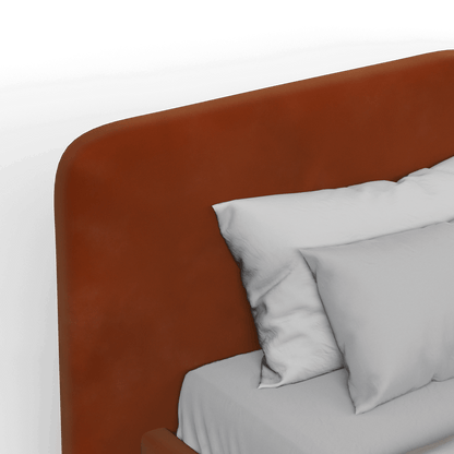 Chloe Upholstered Double Bed in Soft Woven Fabric