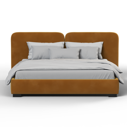 Chloe Upholstered Double Bed in Soft Woven Fabric