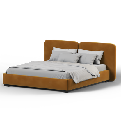 Chloe Upholstered Double Bed in Soft Woven Fabric