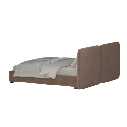 Chloe Upholstered Double Bed in Soft Woven Fabric